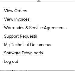 Additional features through the store link gives access to customer order and invoice history